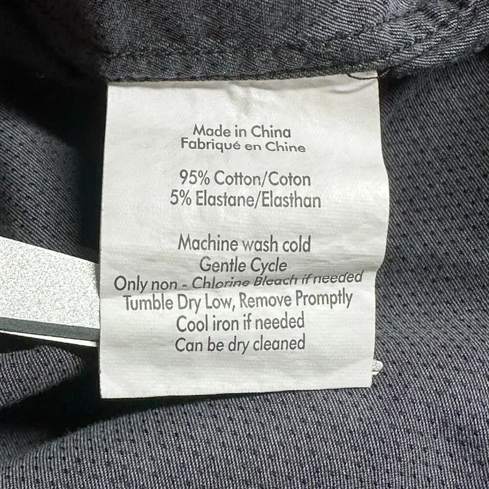 John Varvatos Shirt Mens 16 32 33 Charcoal Gray Slim Fit Button Up Casual Preppy